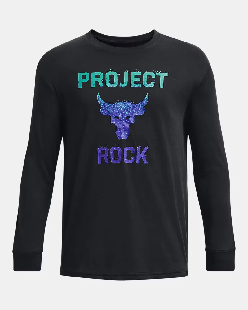 Лонгслив для мальчиков из мягкой хлопковой смеси Project Rock Brahma Bull UnderArmour, Black/Neptune