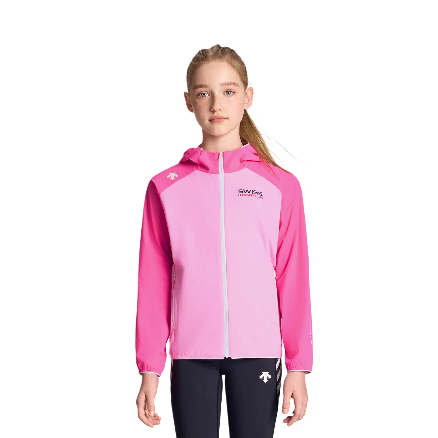 Детская кофта с капюшоном DESCENTE, Vibrant Pink