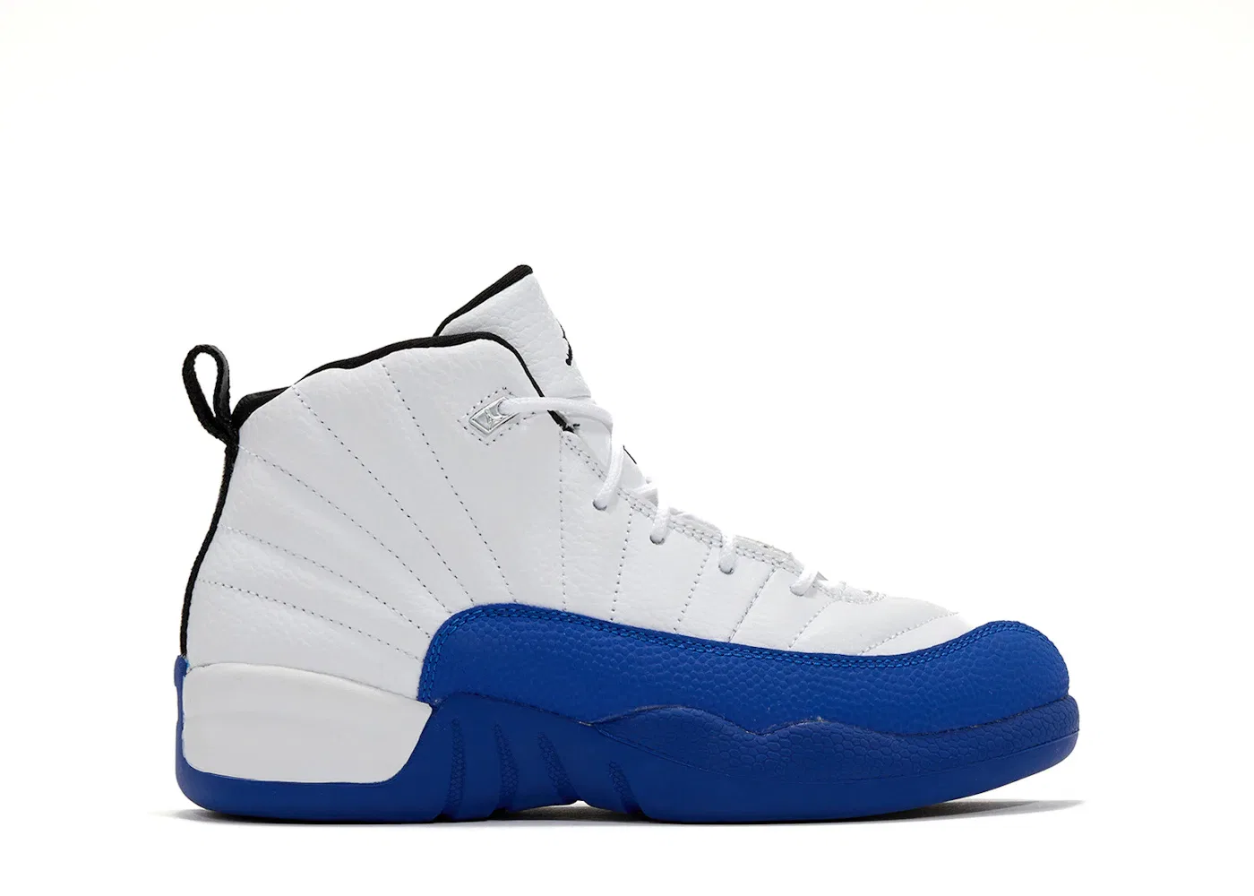 Детские кроссовки с контрастными деталями Jordan 12 Retro, White/Black/Game Royal