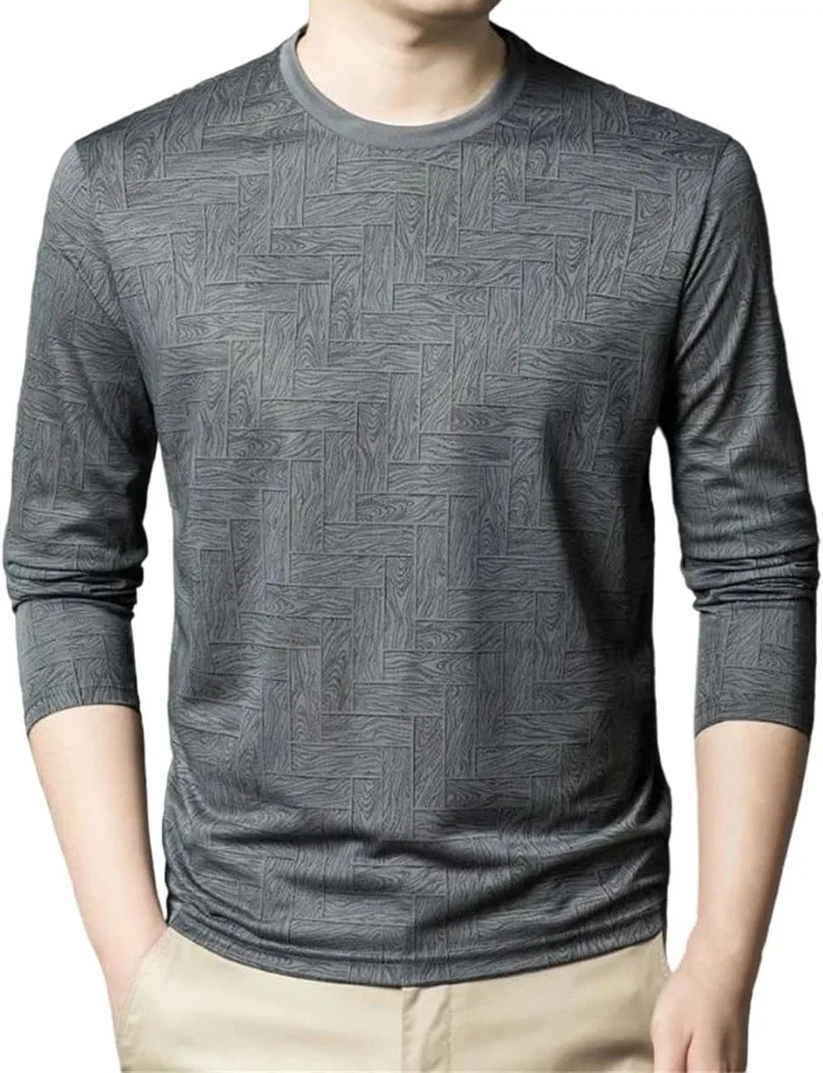 Мужская slim-fit футболка с длинным рукавом, Gray