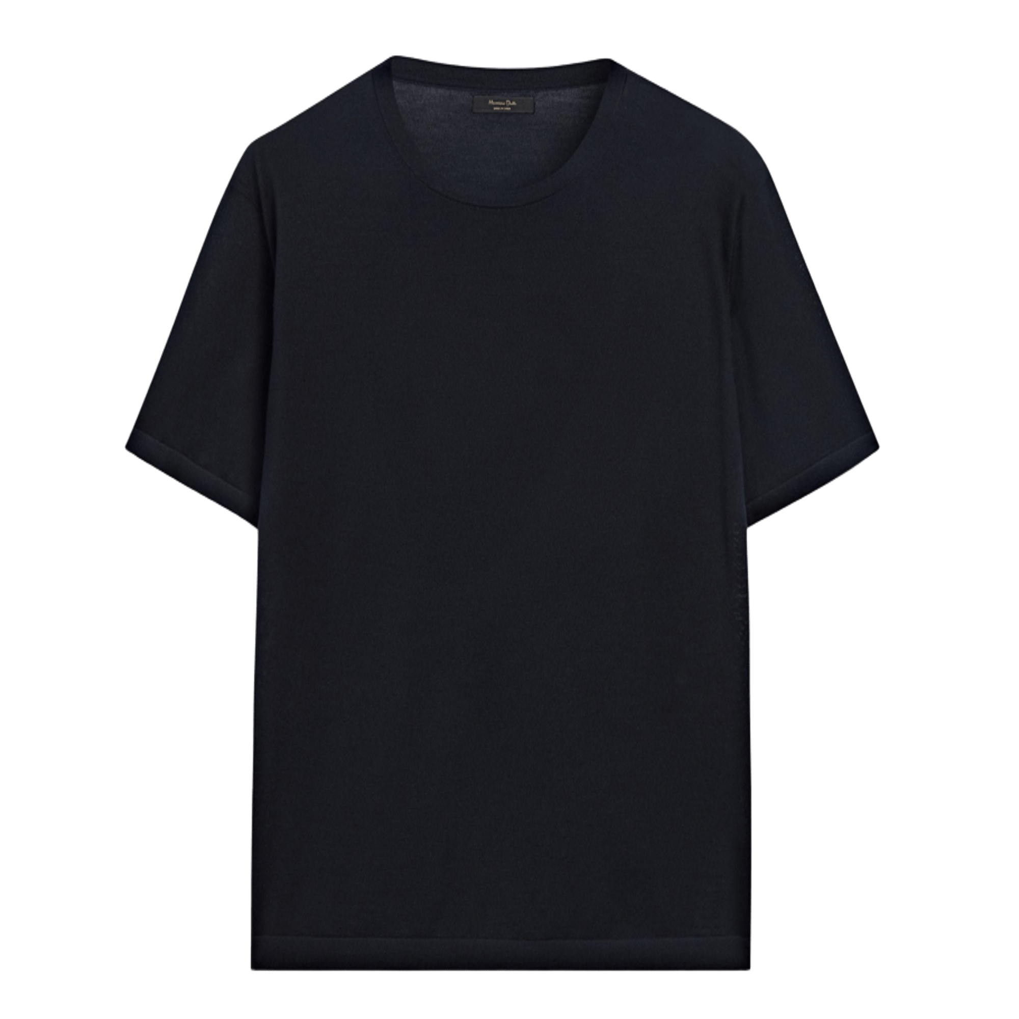 

Футболка Massimo Dutti Knitted wool blend, темно-синий
