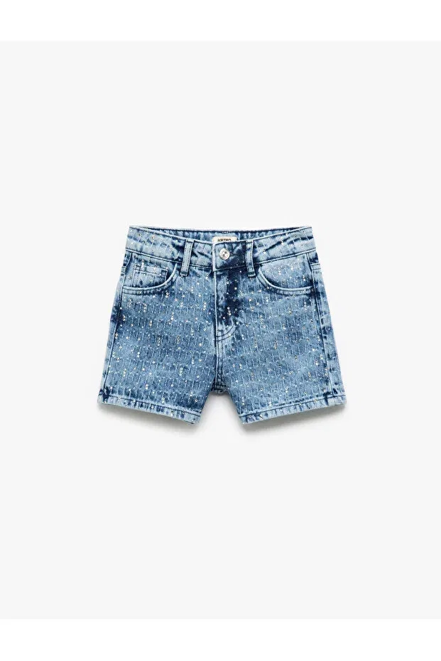 Детские шорты для девочек джинсовые с принтом Koton, Blue