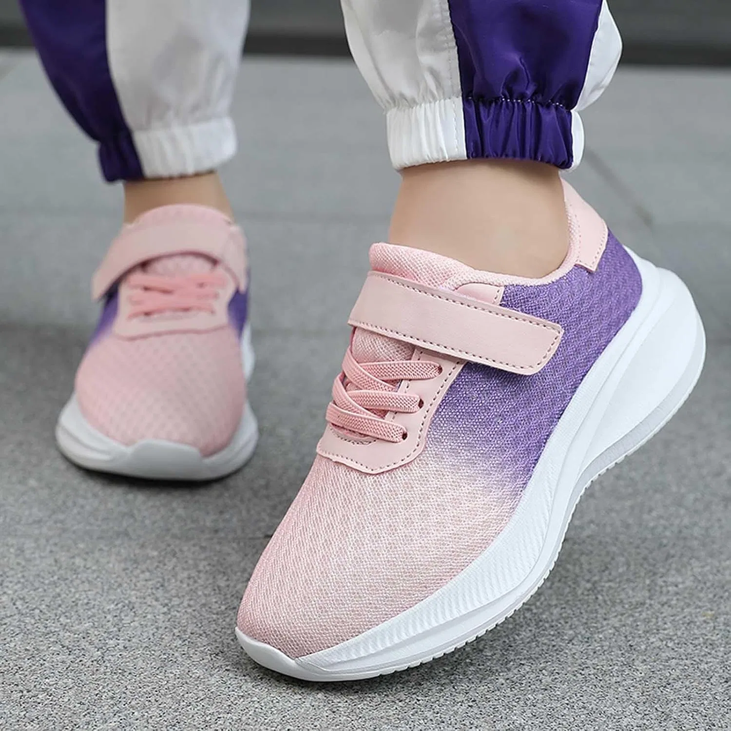Детские кроссовки для девочек с легким дышащим верхом, Pink — фото 2