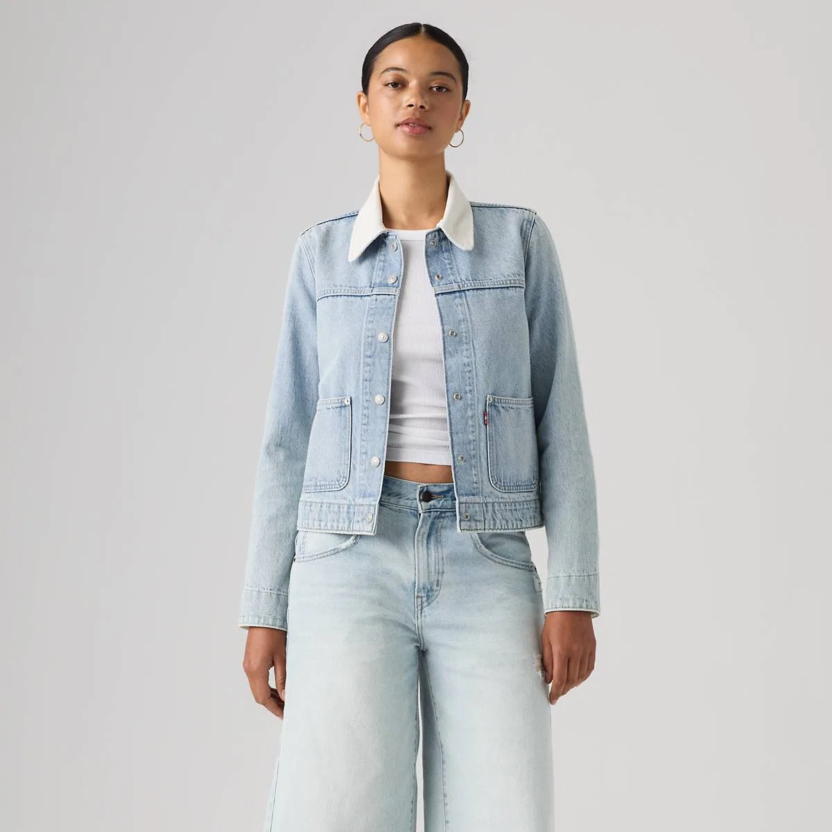 Оригинальная куртка дальнобойщика для активного отдыха Levi's, Abraided Art Stone - Light Wash — фото 3
