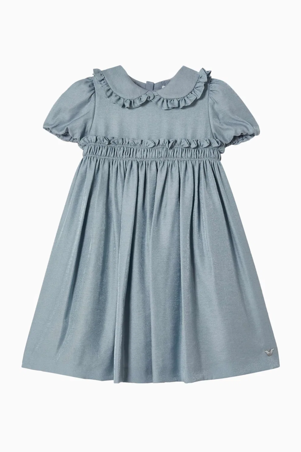 Платье с воланами Shimmering Ruffle Emporio Armani, синий