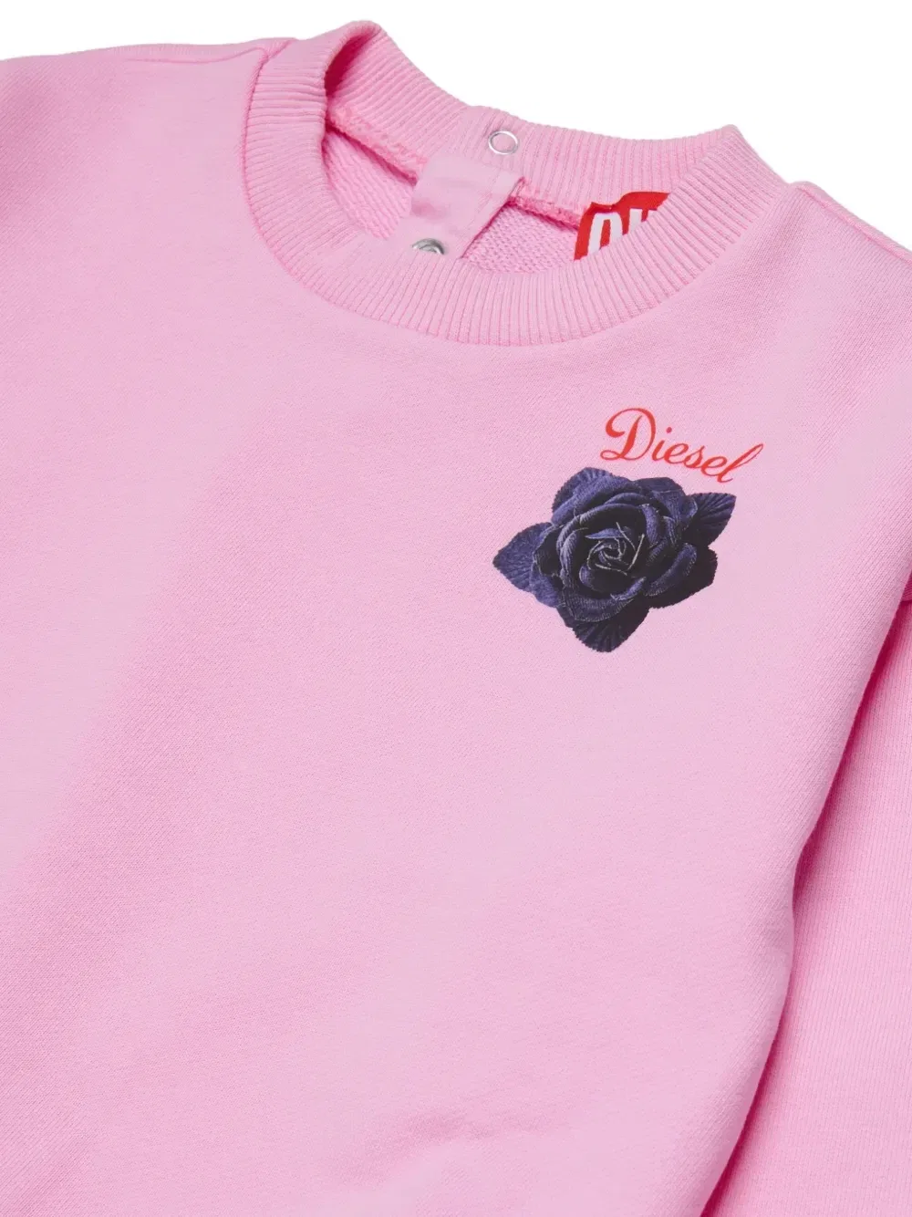 Свитер с вышитым логотипом Diesel Kids, розовый — фото 3