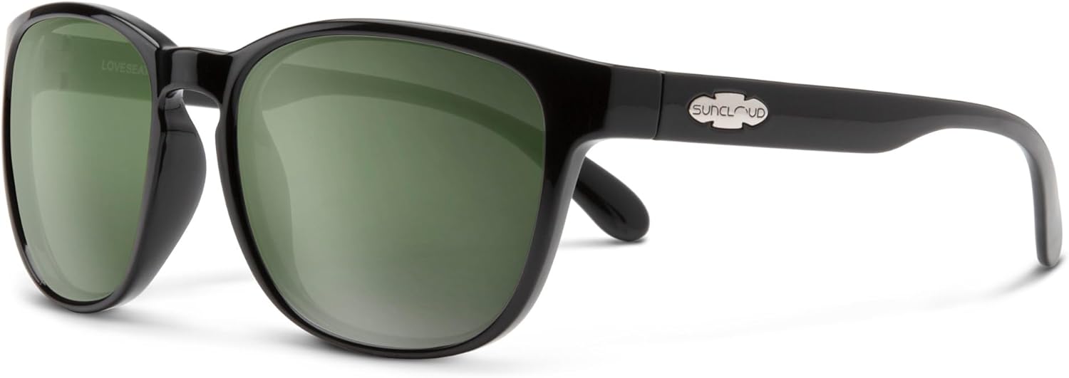 

Поляризованные солнцезащитные очки Suncloud Loveseat – 100% защита от УФ-излучения – удобная посадка, стильный дизайн – для мужчин и женщин, Black/Polarized Gray Green