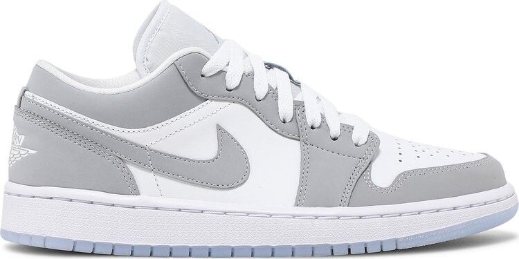 Кроссовки Wmns Air Jordan 1 Low White Wolf Grey, белый