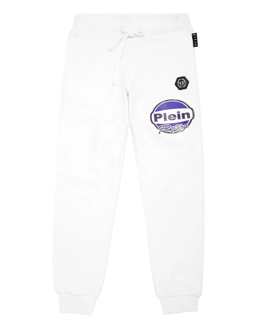 Брюки Philipp Plein Regular 'Racing' белого цвета