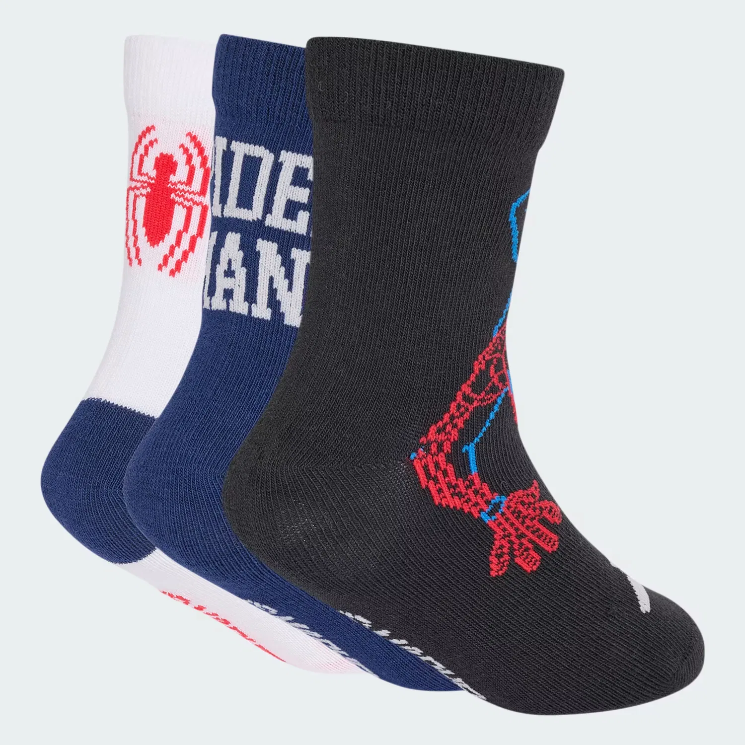 Детские высокие носки Marvel Spider-Man Adidas Sportswear, черный/темно-синий/белый — фото 2