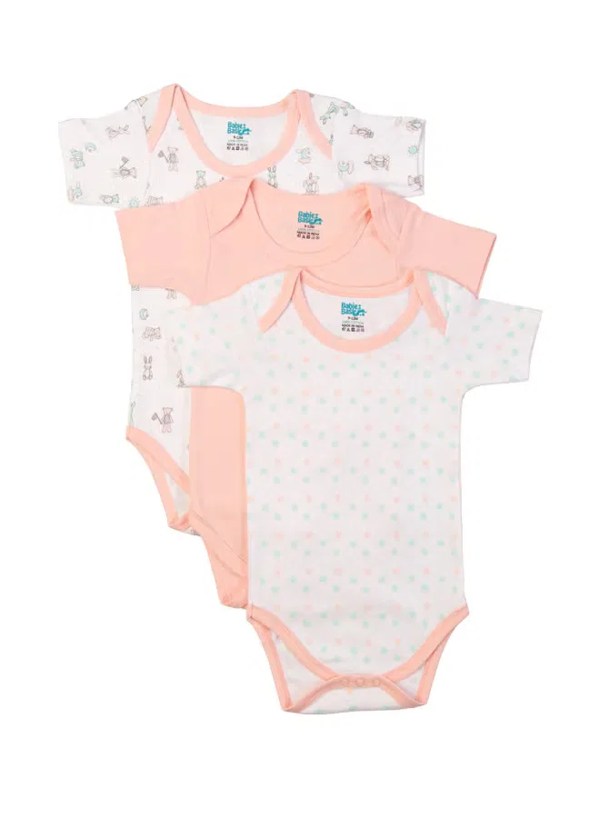 Боди-комбинезон с принтом, комплект из 3 штук Babies Basic, мультиколор