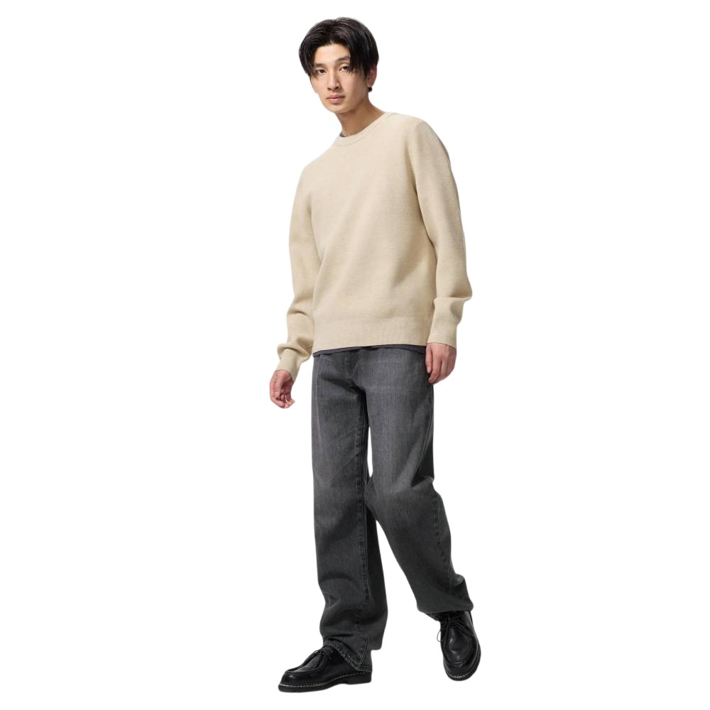 Свитер Uniqlo Washable Milano Rib Crew Neck, 31 бежевый — фото 3