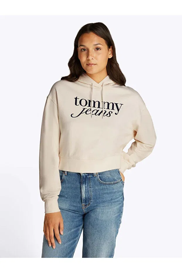Женские свитшот с длинным рукавом с принтом Tommy Hilfiger, Ancient White