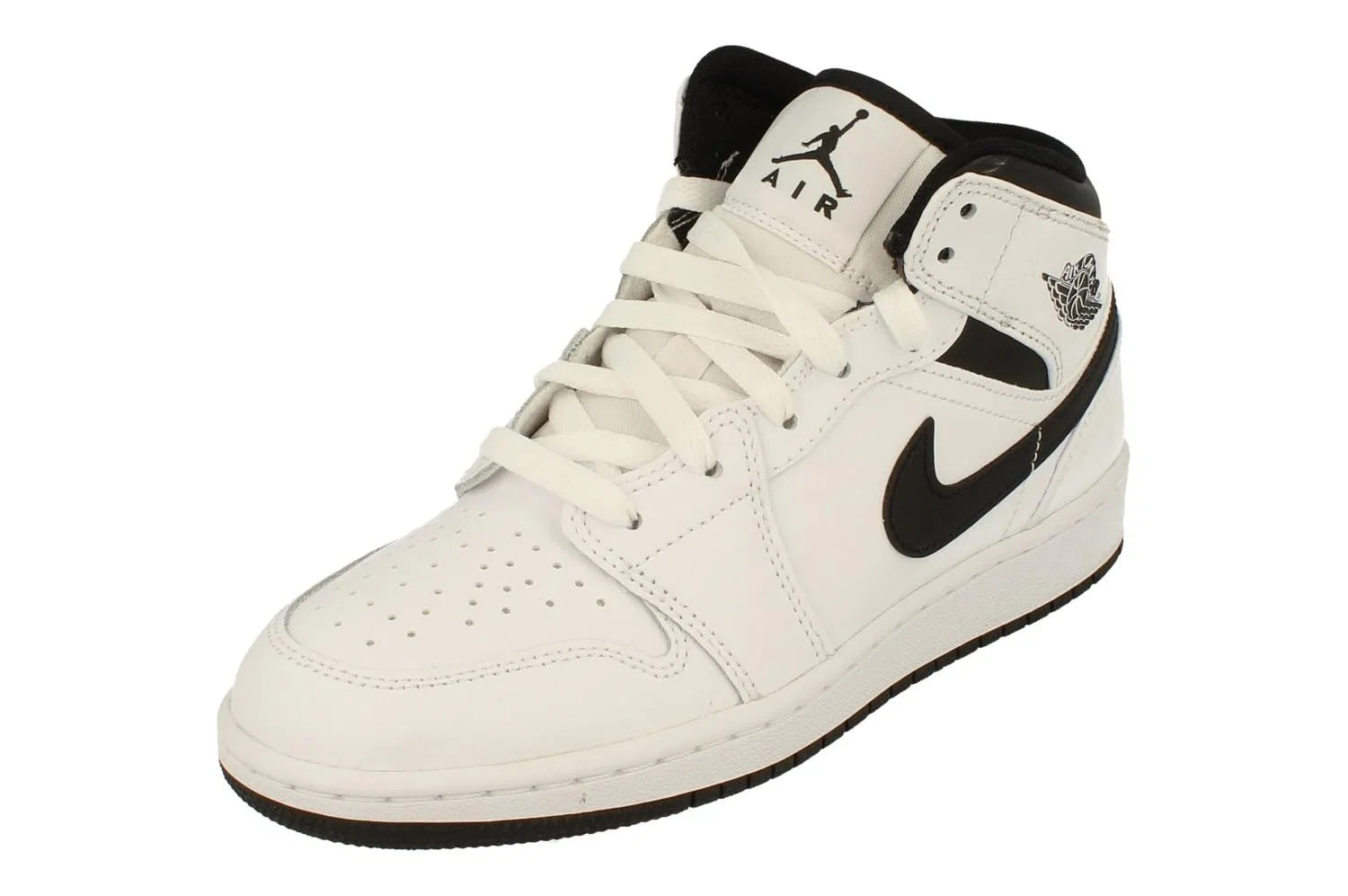 Детские баскетбольные кроссовки Air Jordan 1 Mid NIKE, White Black 132