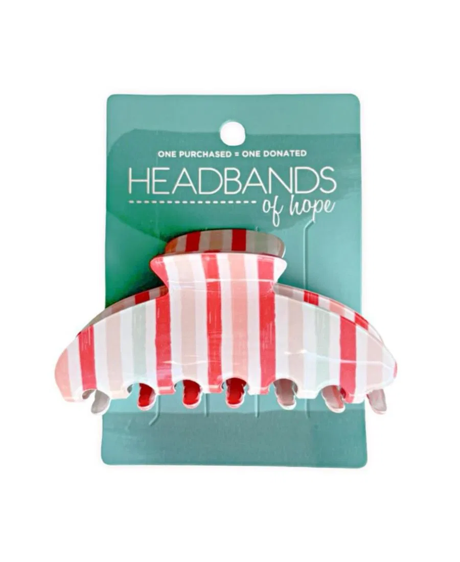 Женская заколка-крабик среднего размера для волос - полосатый закат Headbands Of Hope, красный/оранжевый/розовый — фото 3
