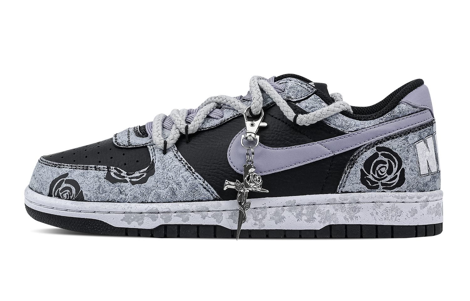 

Серые большие розы saint mark устойчивые к истиранию дышащие низкие скейтбордские туфли мужские Nike, черный/серый