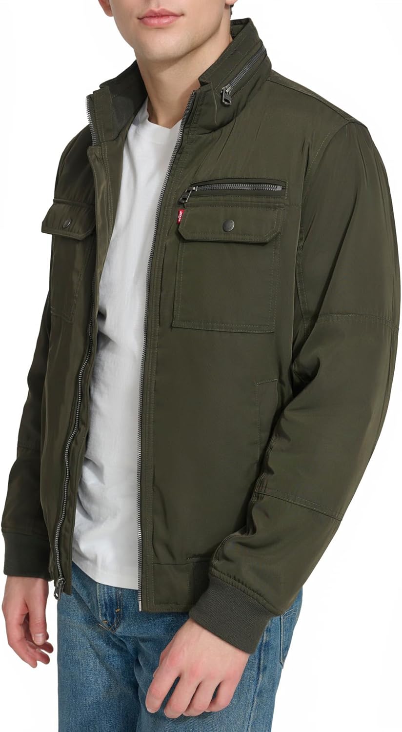 Мужская куртка-бомбер Levi's с воротником-стойкой, Army Green — фото 3