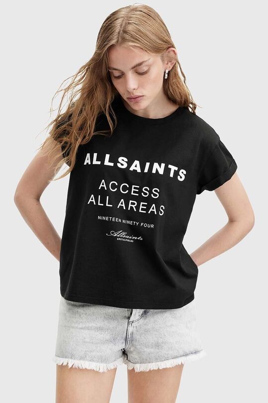 

Хлопковая футболка AllSaints, черный