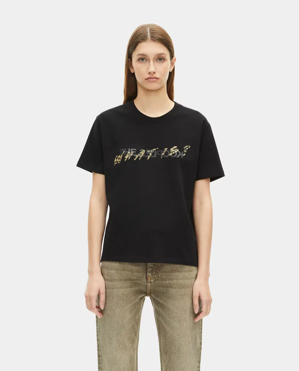 

Женская футболка с коротким рукавом What is leopardo The Kooples, черный