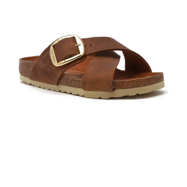 

Кожаные тапочки Siena с большой пряжкой Leoi Birkenstock, коричневый