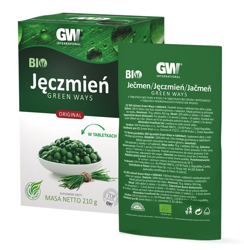 

Green Ways, Таблетки BIO Barley, Биологически активная добавка, 210г Inna Marka