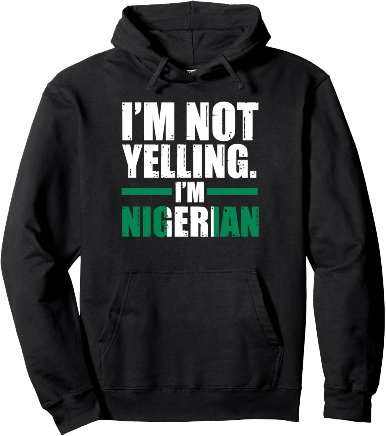 

Я не кричу, я нигериец, нигерийская толстовка Nigerian Flag & Nigerian Roots Gifts, черный