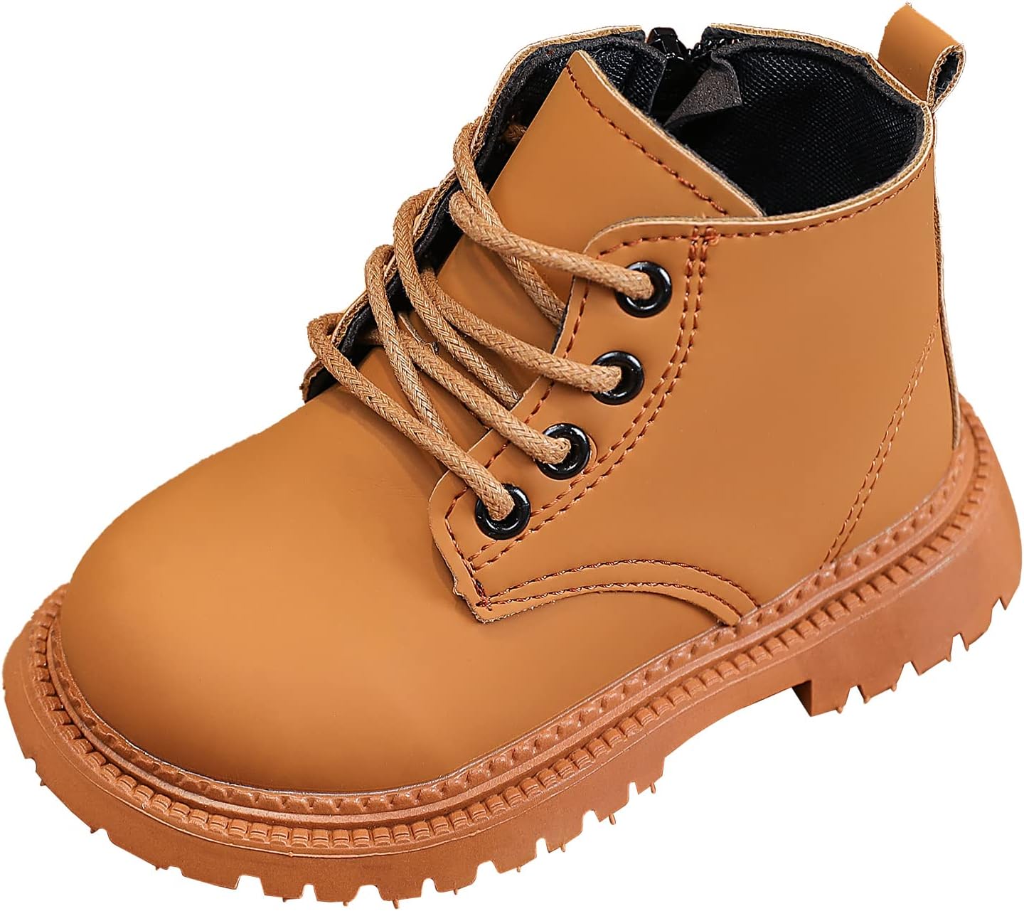 

Счастливые детские рабочие ботинки Cherry, осенняя мода, кожаные ботинки на шнуровке, мягкие плоские зимние ботинки до щиколотки Happy Cherry, A/Yellow