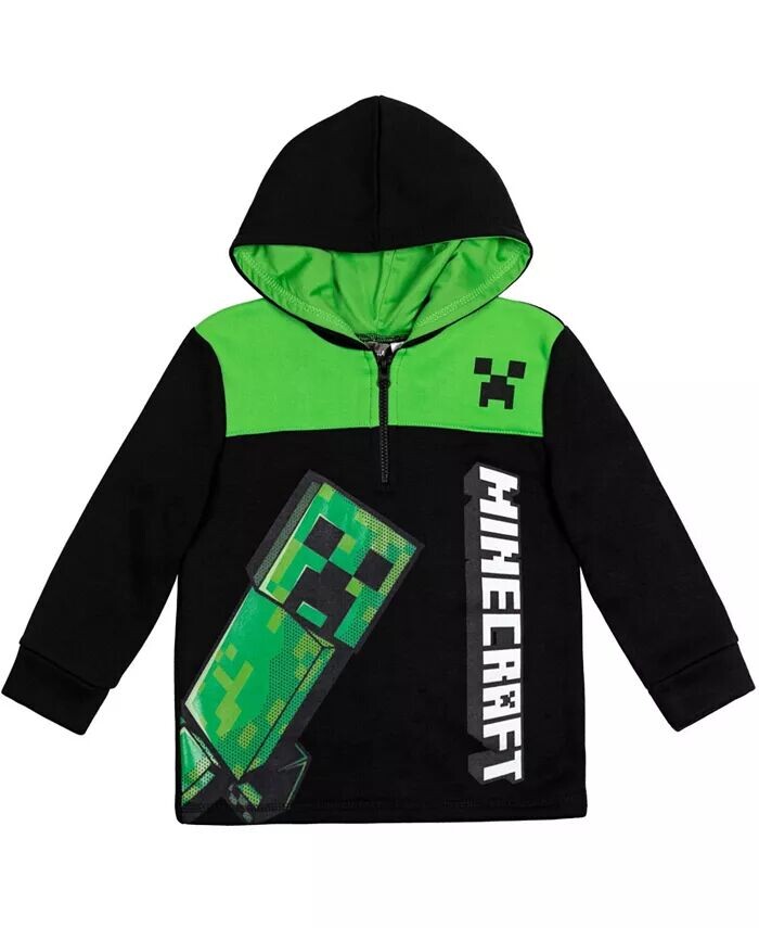 

Флисовый пуловер с капюшоном для маленьких мальчиков (4–18–20 лет) Minecraft, черный