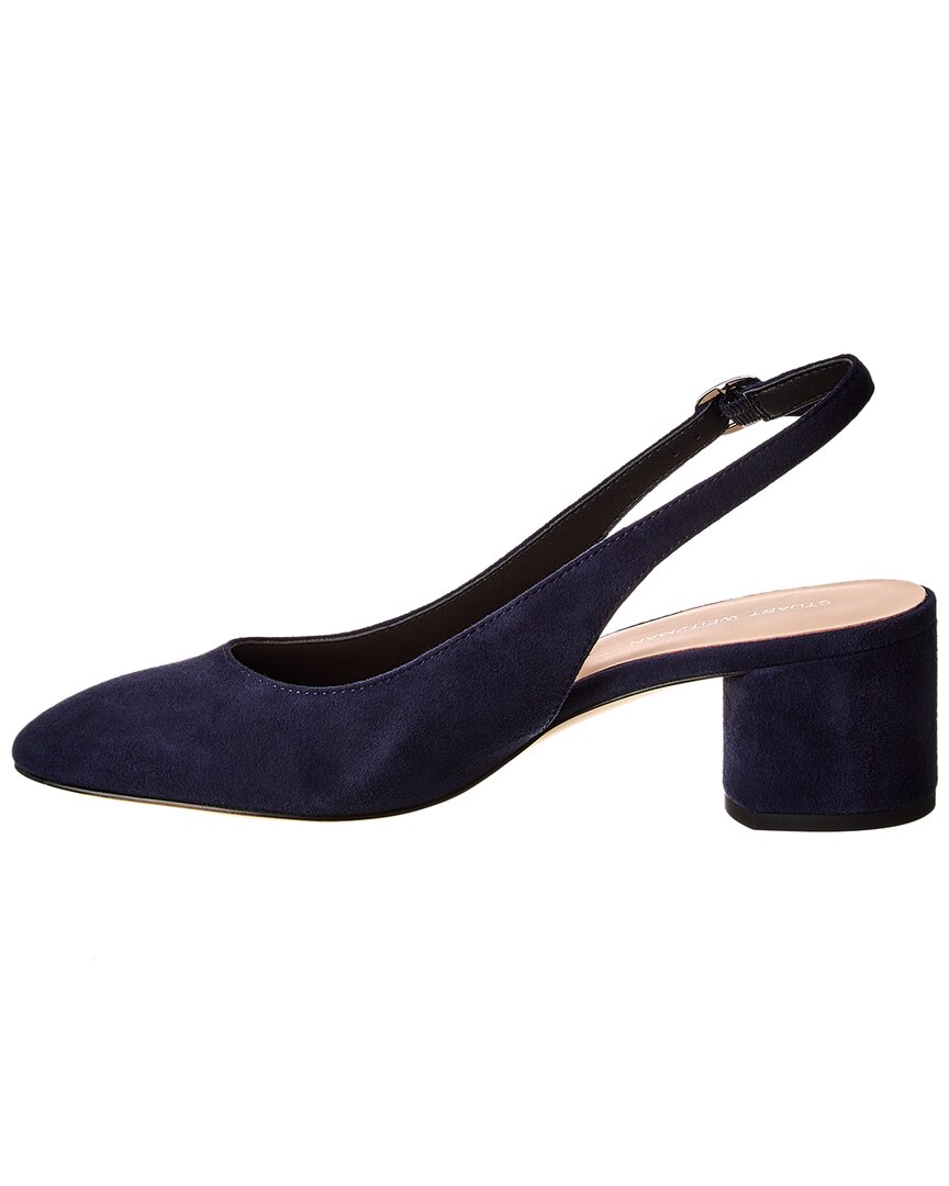 Туфли-лодочки Stuart Weitzman Bridgt 50 Suede Slingback, синий — фото 2