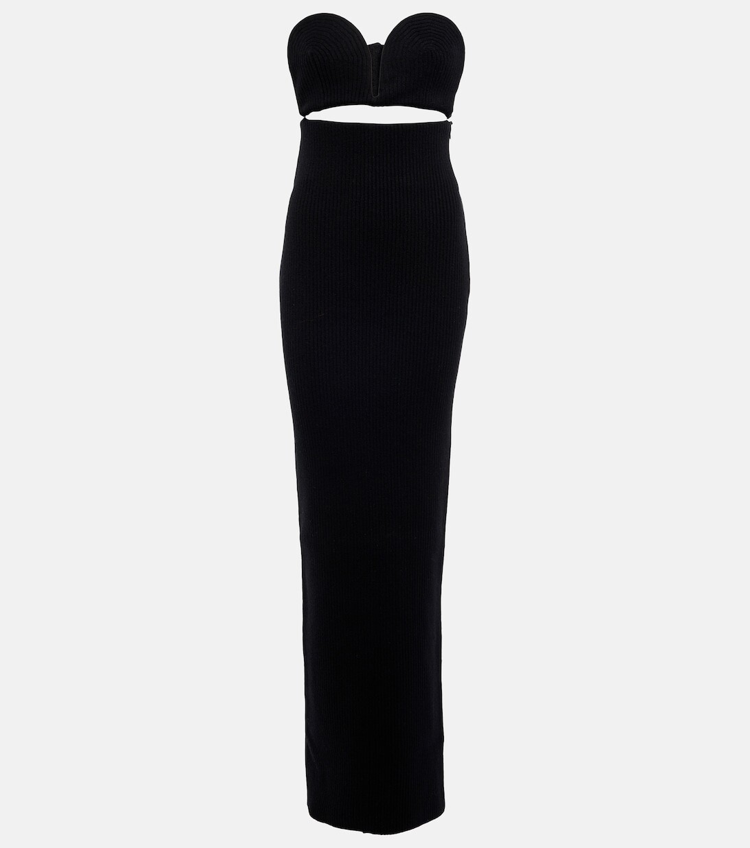 

Платье без бретелек из смесовой шерсти ALAÏA, черный