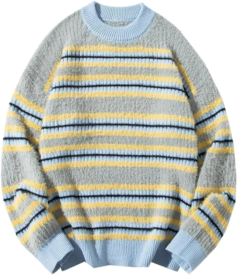 

Мужской вязаный свитер в полоску ESFHWYP