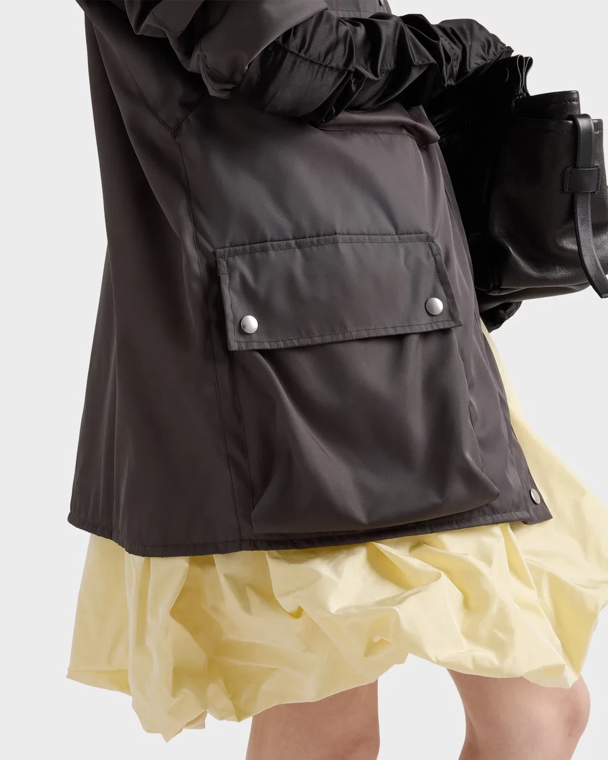 Дождевая куртка из выстиранного нейлона Re-Nylon Prada, серый — фото 3