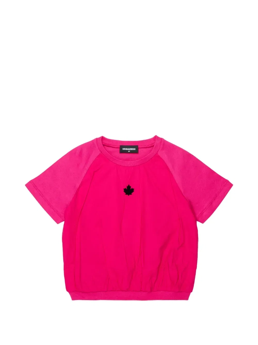 Футболка эластичная с нашивкой-логотипом DSQUARED2 KIDS, розовый