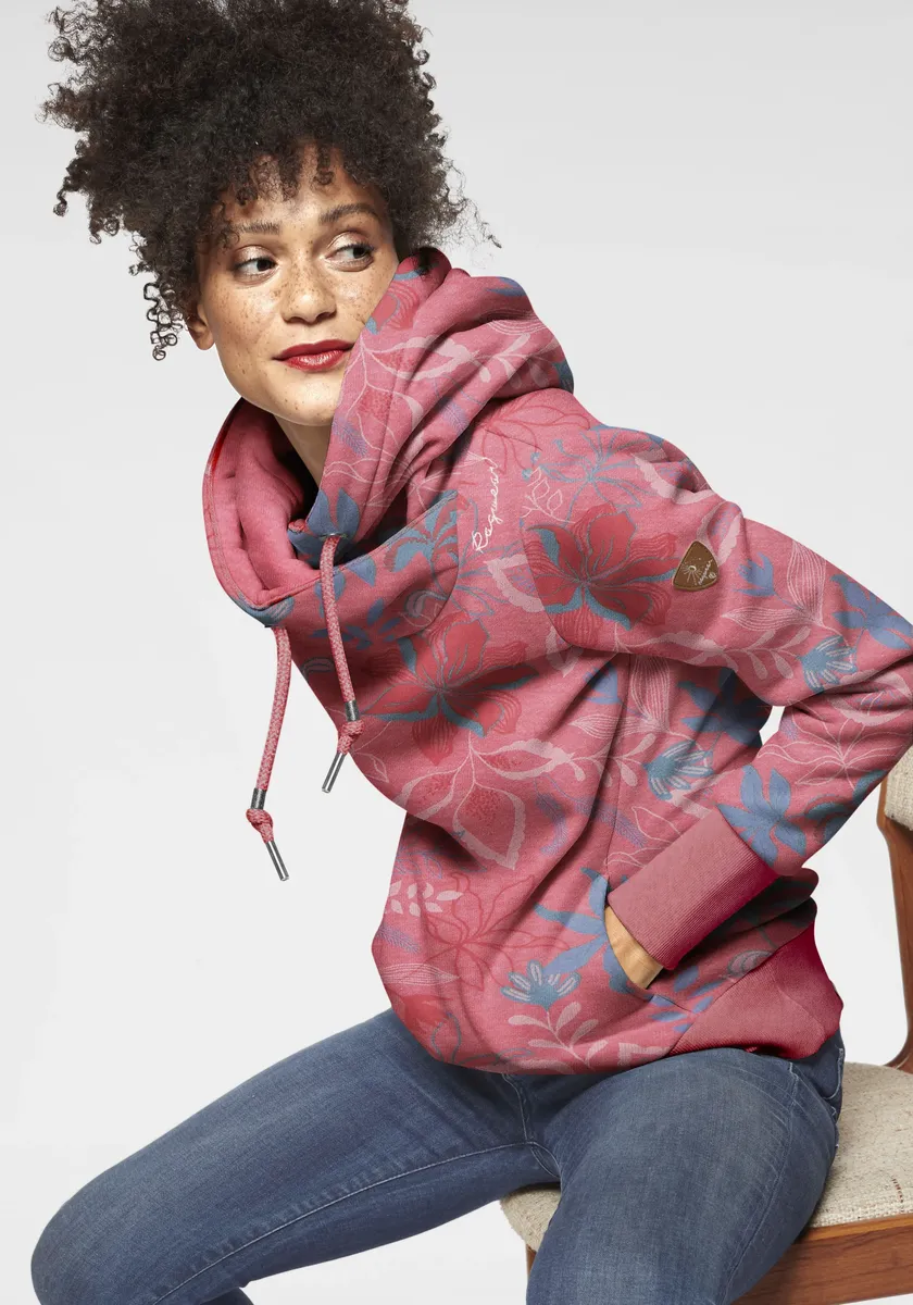 

Свитер Ragwear "GRIPY FLOWERS O", худи с цветочным принтом по всей поверхности, коралловый