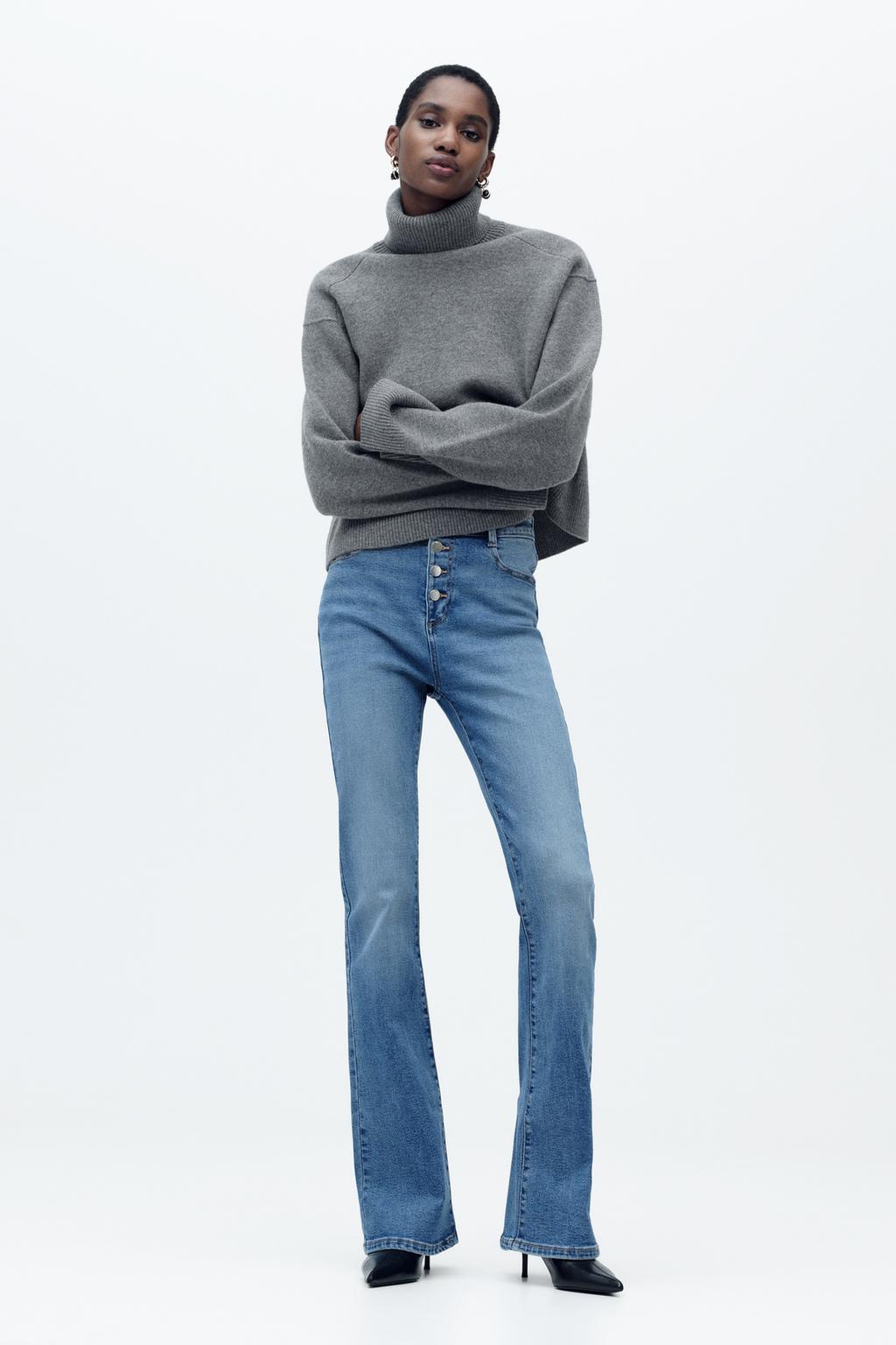 

Расклешенные джинсы с высокой талией z1975 ZARA, синий