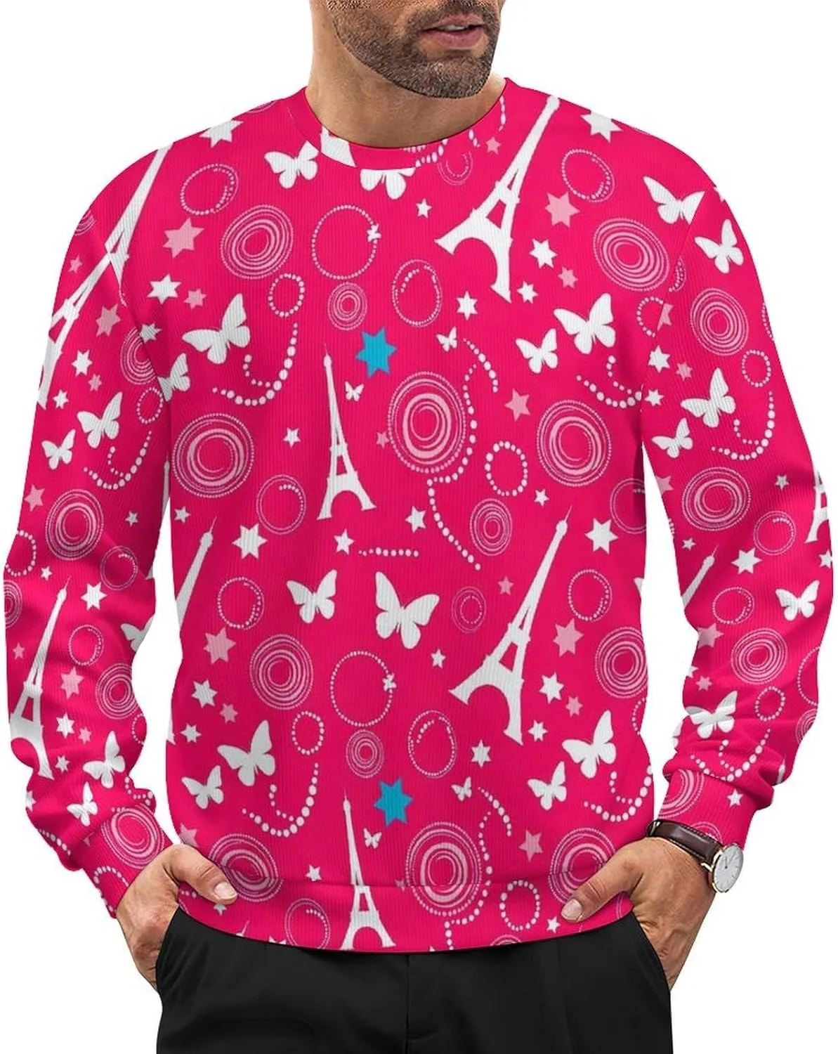 

Мужской свитер с круглым вырезом, мягкий и свободный Meaudiwes