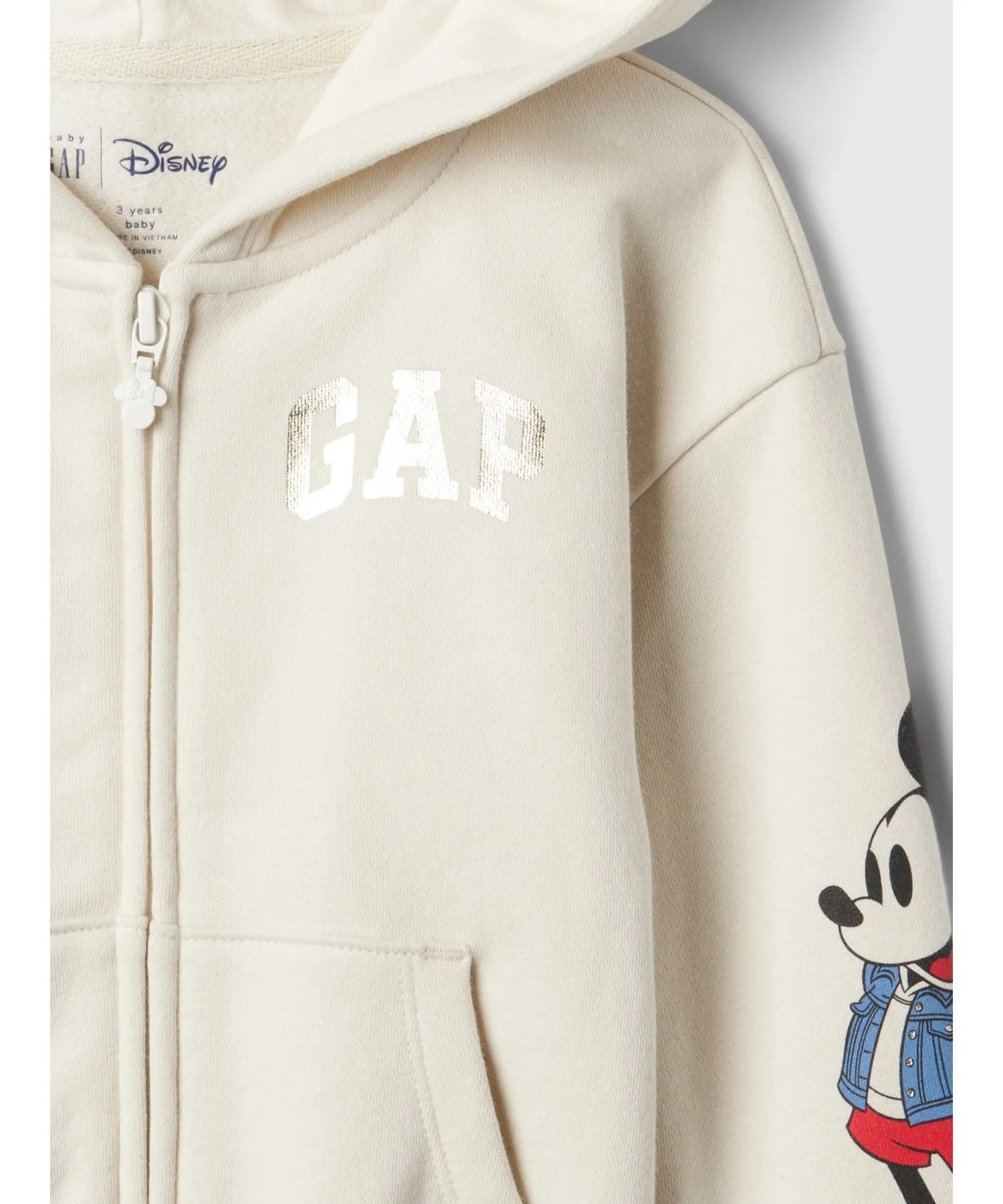 (K)babyGap Disney Vintage Soft 3D Hoodie GAP, IVORY_FROST — фото 3
