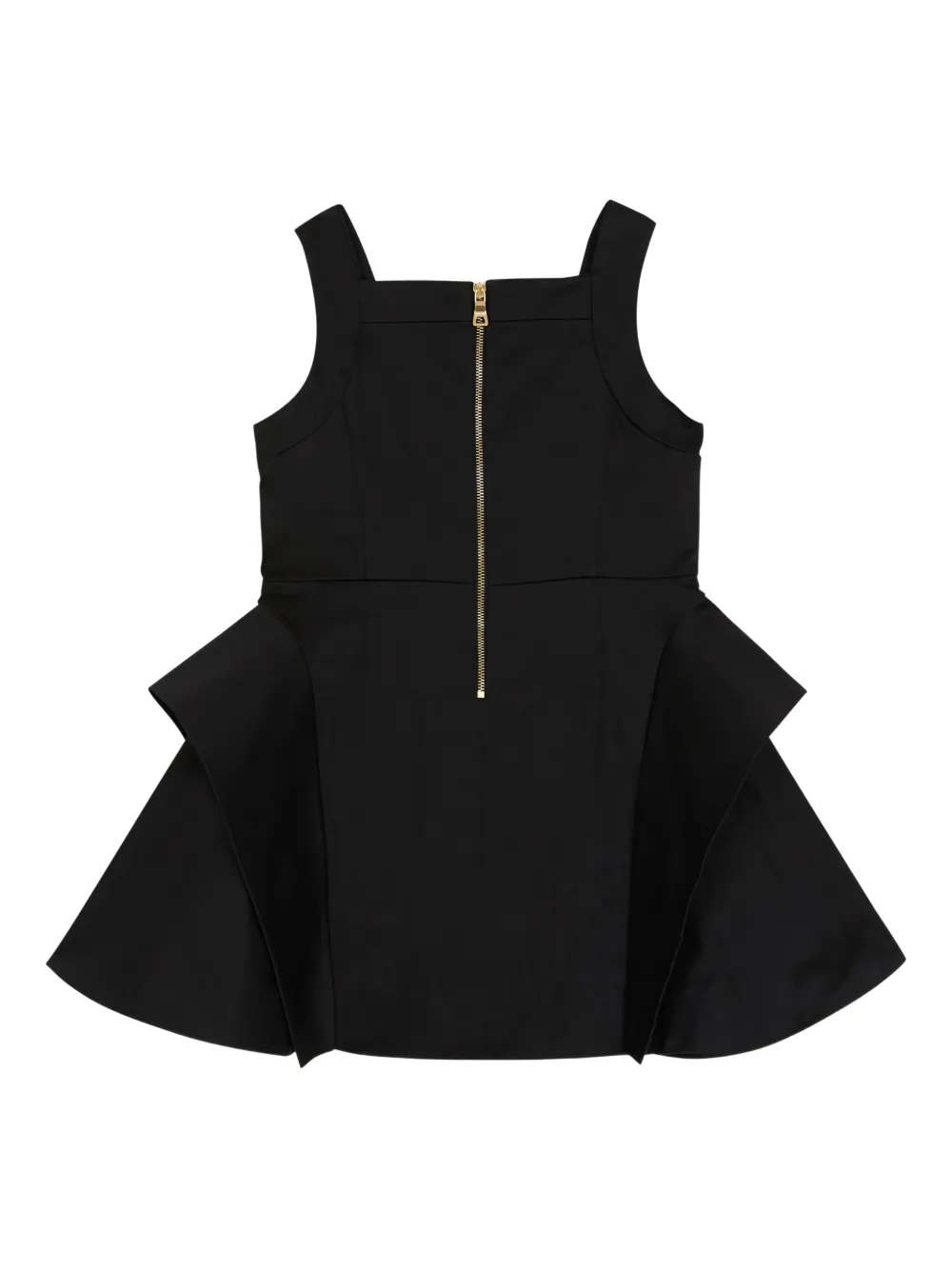 Расклешенное платье на пуговицах Balmain Kids, черный — фото 2