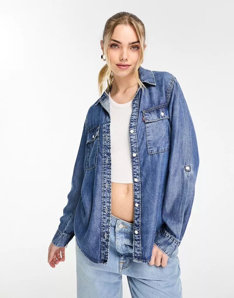 

Синяя джинсовая рубашка Levi's Doreen Utility