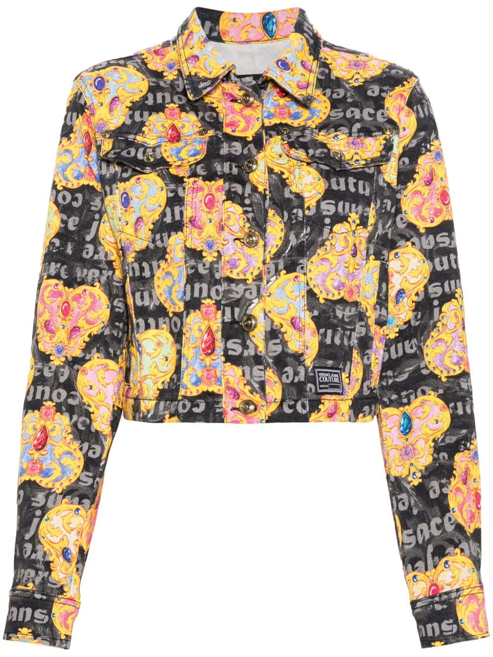 

Джинсовая куртка с принтом Heart Couture Versace Jeans Couture, черный