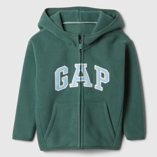 

Толстовка из флиса с застежкой-молнией и вышитым логотипом Gap, зеленый