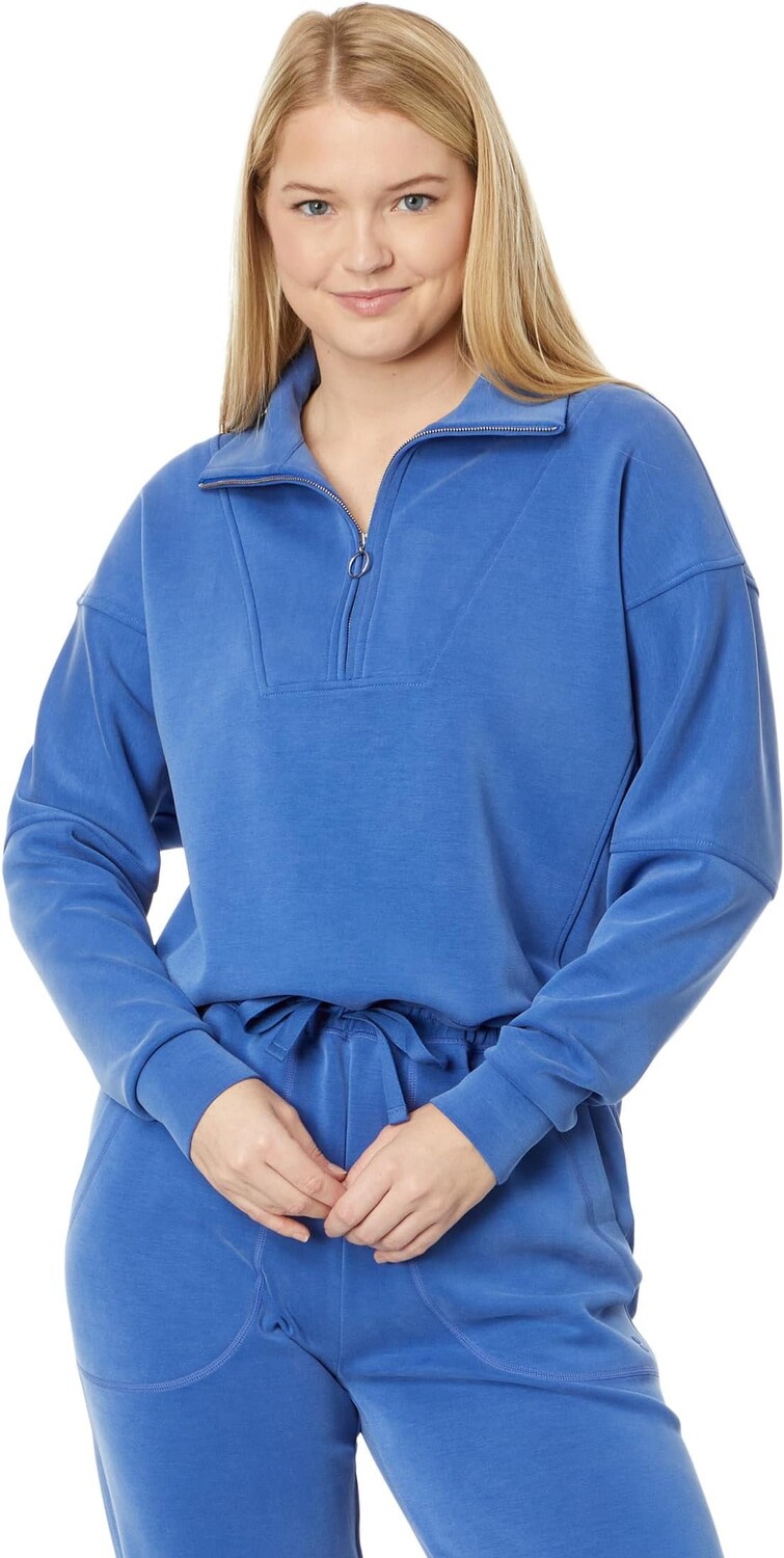

Толстовка Sand Wash Funnel Neck Half Zip Sweaty Betty, цвет Lightning Blue