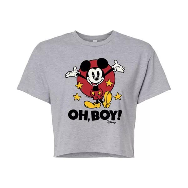 

Укороченная футболка с принтом Mickey Oh Boy Juniors Disney, серый