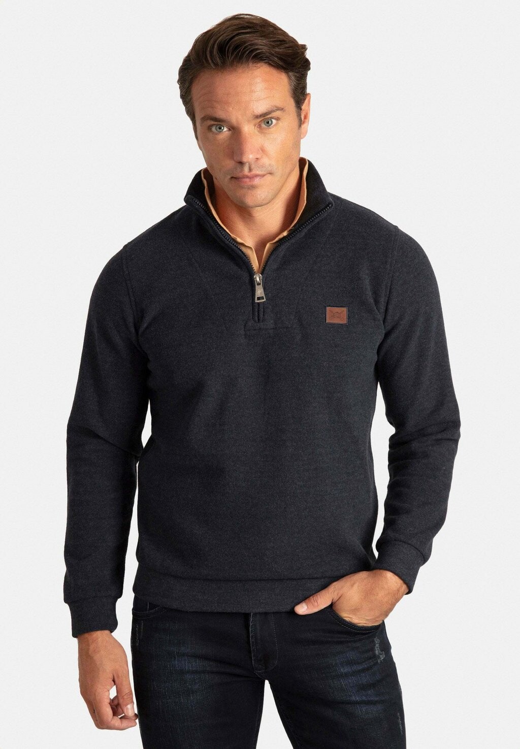 

Толстовка Double Neck Half Zip Sweatshirt Jacey Quinn, индиго