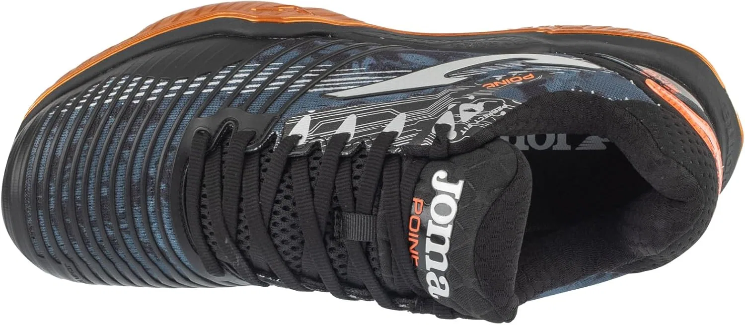 Мужские теннисные кроссовки Joma Point 2501 TPOIW2501C, черно-серо-оранжевые — фото 3