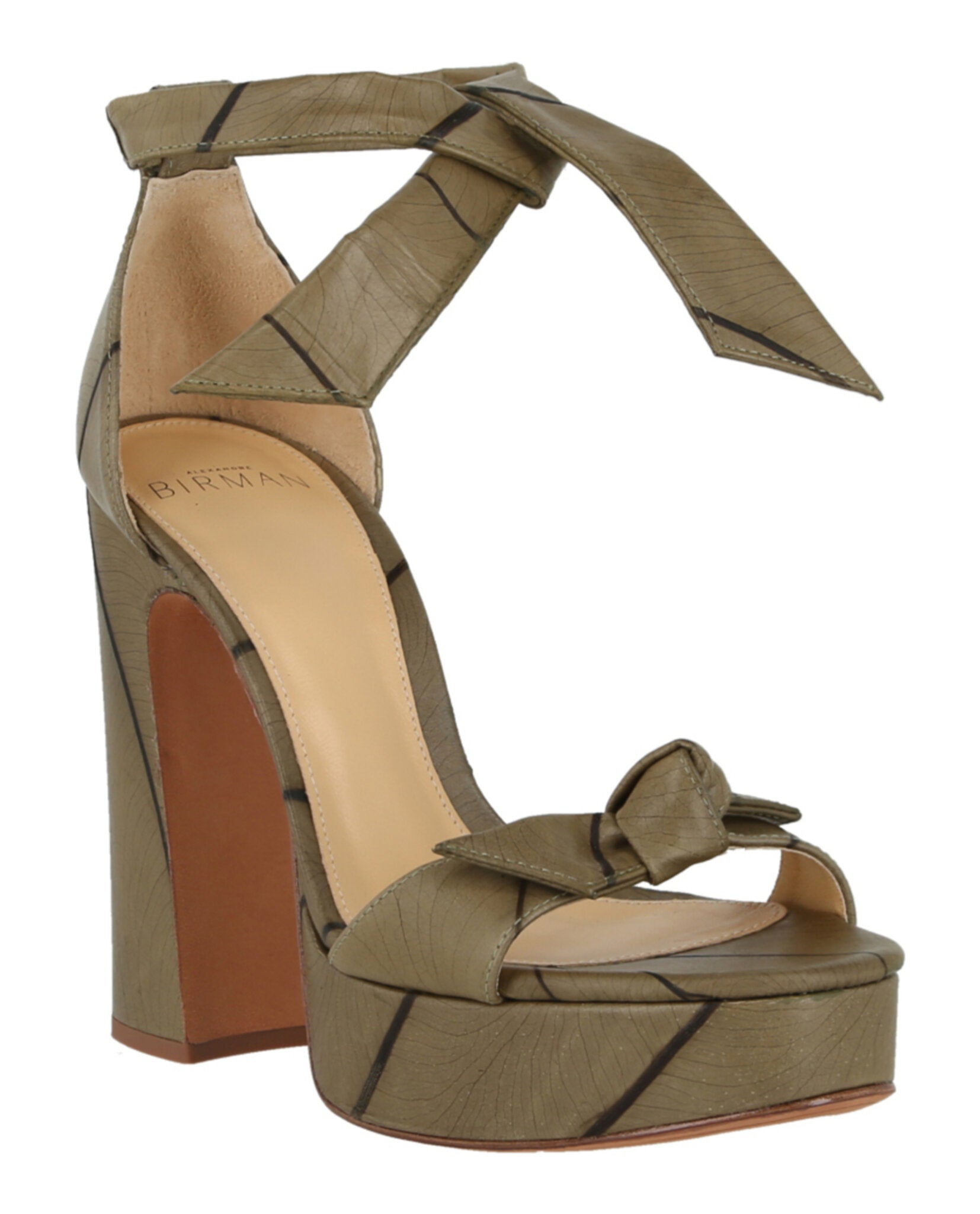 Кларита босоножки на изогнутом каблуке Alexandre Birman, зеленый — фото 2