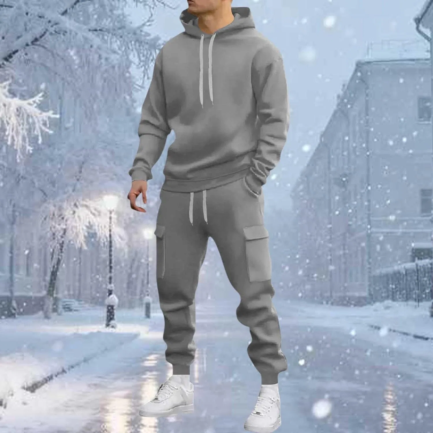 Спортивный костюм из рипстоп-ткани, Generic, 2 предмета, серый — фото 2