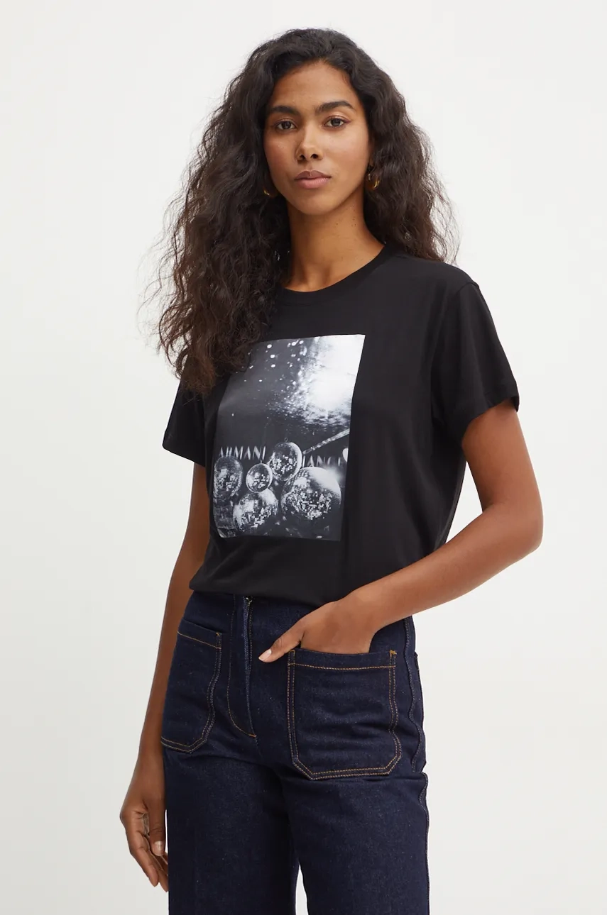 

Хлопковая футболка Armani Exchange, черный
