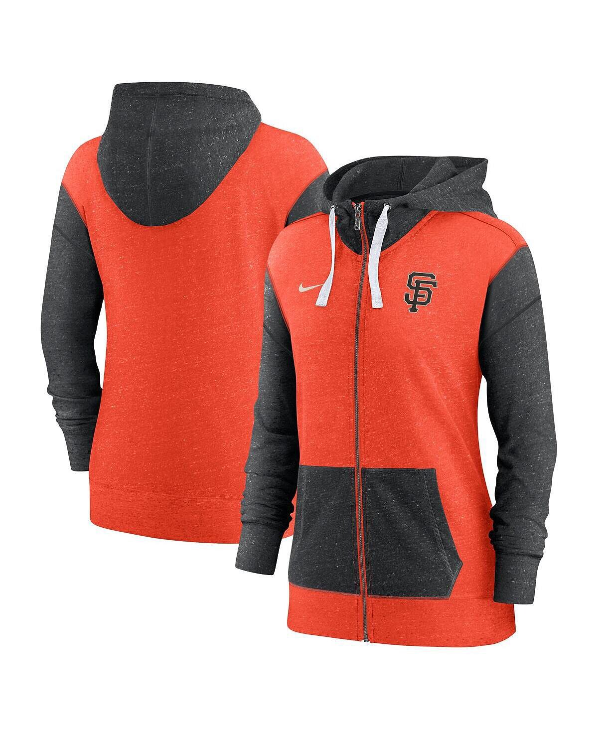 Женская оранжевая толстовка с молнией во всю длину San Francisco Giants Nike — фото 2