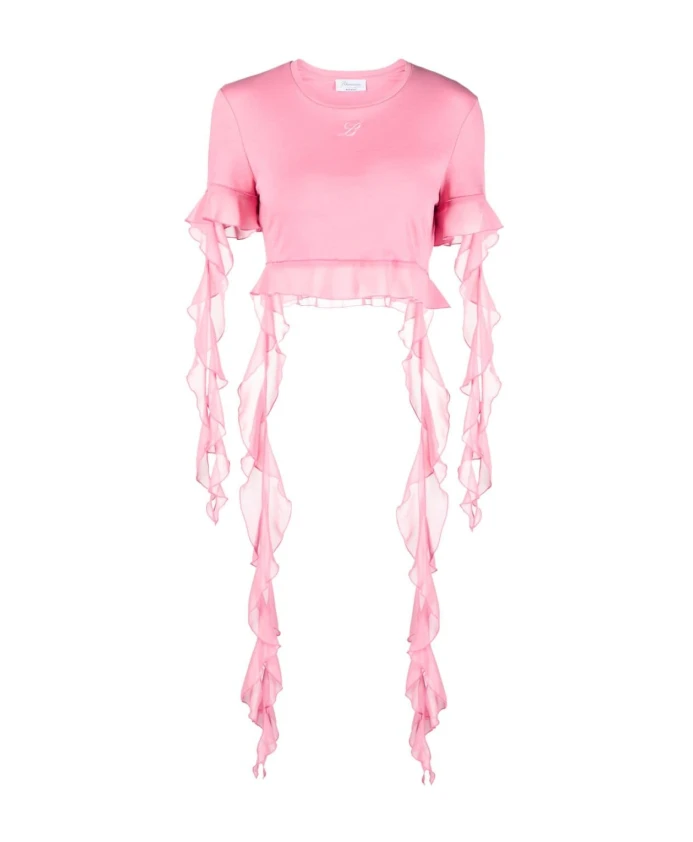 

Футболка с рюшами Blumarine, розовый